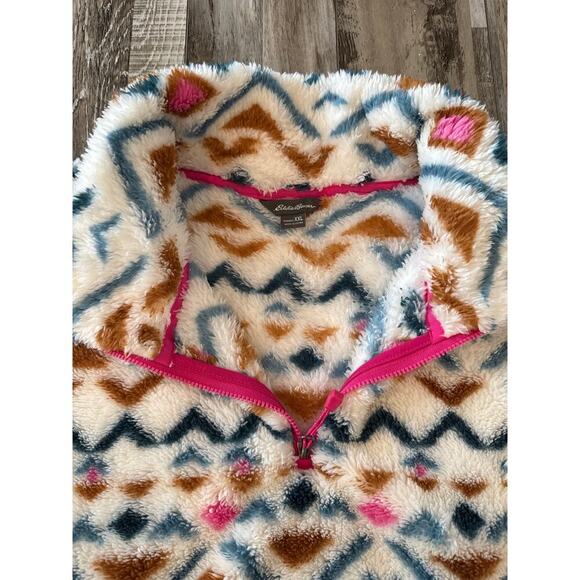 Eddie Bauer Quest Plush Quarter Zip Cozy Fleece Pullover Jacket XXL Aztec - Picture 9 of 14